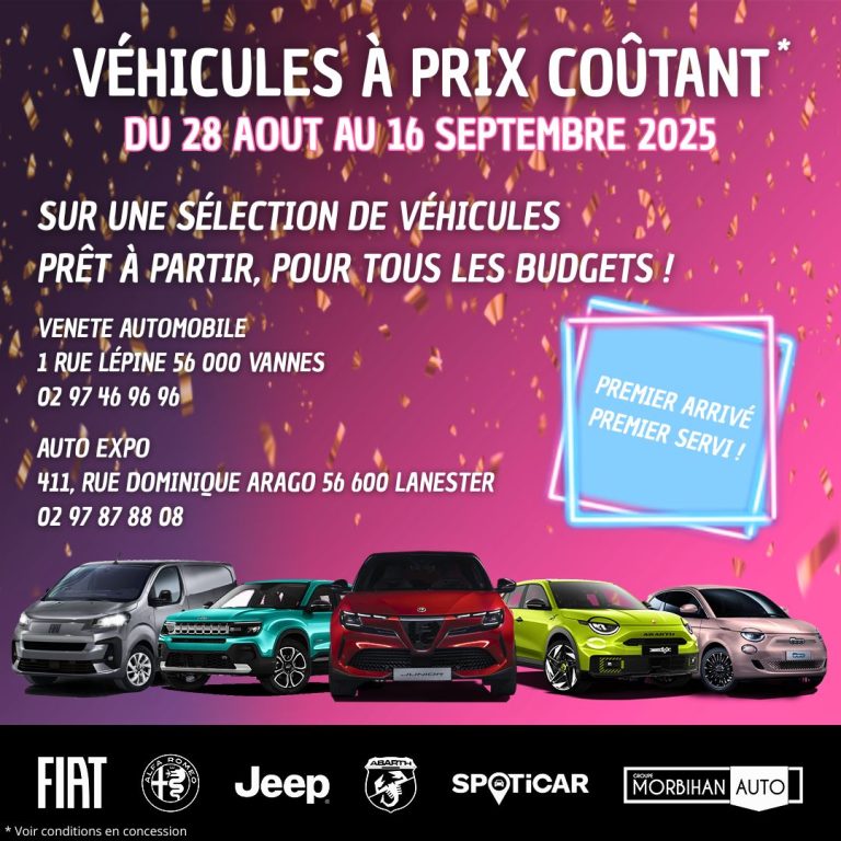 VÉHICULES À PRIX COÛTANT